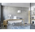 Bureau droit L 180 cm Absolu piétement frêne massif