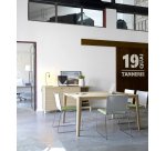 Table de réunion rectangulaire L 160 x P 140 cm, piétement bois massif - Absolu