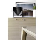 Table de réunion rectangulaire L 160 x P 140 cm, piétement bois massif - Absolu