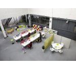 Bureau droit blanc L 160 cm piètement métal Plus Essens