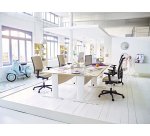 Bureau droit chêne clair L 160 cm piètement L métal Essens