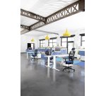 Chaise de bureau Bruneau Activ' Tissu et maille - Dossier haut avec soutien lombaire - Avec têtière - Pieds noir