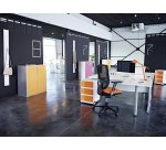 Bureau compact Excellens Métal Plus piètement L fixe ou réglable au montage