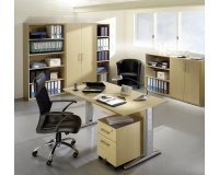 Set scrivania lineare piede L + cassettiera 3 cassetti Altys