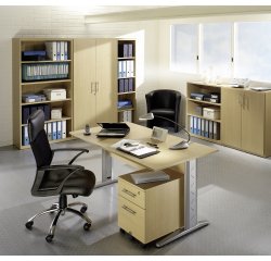 Set scrivania lineare piede L + cassettiera 3 cassetti Altys