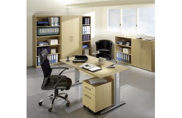 Set scrivania lineare piede L + cassettiera 3 cassetti Altys