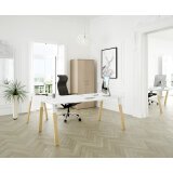 Manager desk ECLA W 200 x D 80 cm undercarriage in metal and wood