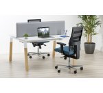 ECLA desk 60cm deep with metal and wood base