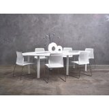 Meeting table adjustable Eden W 280 x D 140 cm metal base 12 people