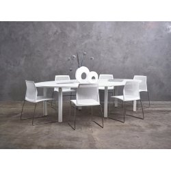 Moduleerbare vergadertafel Eden met buisvormig metalen onderstel