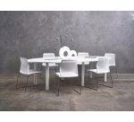 Table de réunion modulable  Eden L 280 x P 140 cm piètement métal 12 personnes