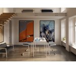 Table haute Boxy H 107 x L 160 x 80 cm orme piètement métal