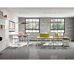 Tabouret bas Taglio piètement blanc