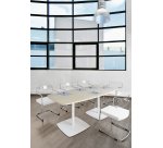 Table de réunion/restauration blanc 4 places L 100 x P 100 cm - Tamaris