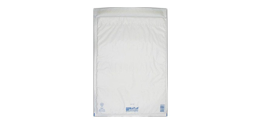 Pochette à bulles d'air plastique blanc 350 x 470 mm Mail Tuff - Carton de 75