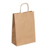 Sac kraft brun poignées torsadées qualité 90 g/m² - 50 sacs