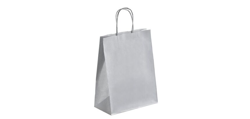 Bolsa de papel kraft asas trenzadas 30 x 23 x 12 cm - Caja de 50