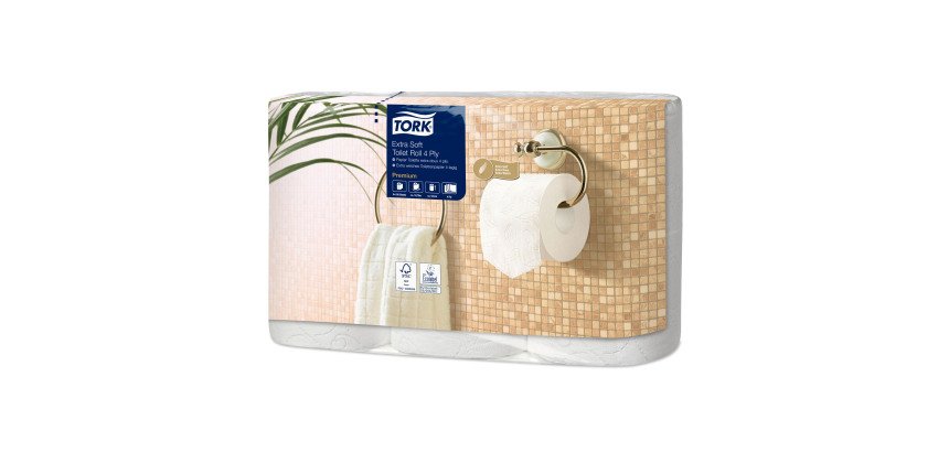 Papier toilette quadruple épaisseur Tork Premium Comfort - Carton 42 rouleaux 153 feuilles