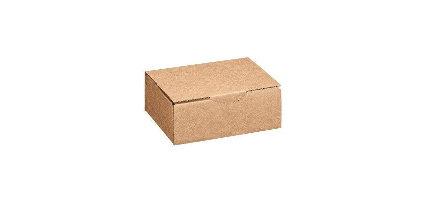 Boîte postale kraft brun simple cannelure H 7,5 x L 14 x P 20 cm