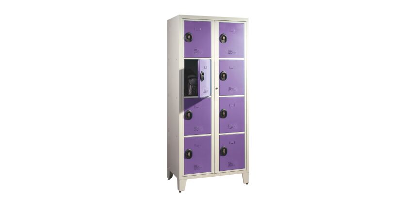Visitable cloakroom for schools - 2 columns H 207cm