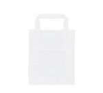 Sac kraft blanc poignées plates 22 x 18 x 8 cm - Carton de 50