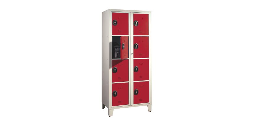 Visitable cloakroom for schools - 2 columns H 207cm