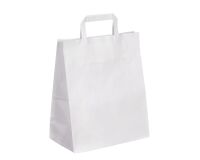 Bolsa kraft blanco asas planas 32 x 26 x 14 cm - Caja de 50
