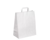 Bolsa kraft blanco asas planas 40 x 32 x 15 cm - Caja de 50