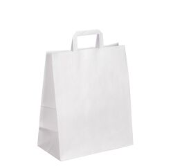 Bolsa kraft blanco asas planas 40 x 32 x 15 cm - Caja de 50
