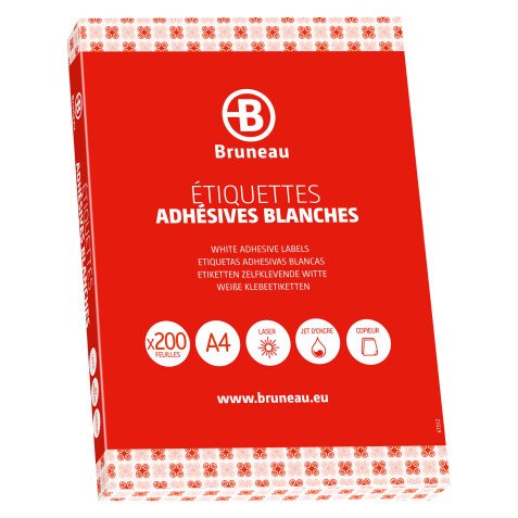 Etiquetas blancas de direcciones 52,5 x 29,7 mm Bruneau - Caja de 200 hojas