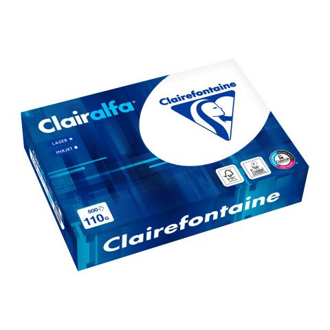 Papel A4 blanco 110 g Clairefontaine Clairalfa - Paquete de 500 hojas