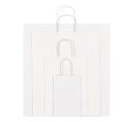Sac kraft blanc poignées torsadées 21 x 14 x 8 cm - Carton de 50