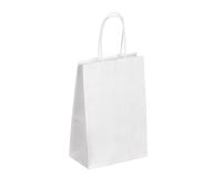 Bolsa kraft blanco asas cordón 21 x 14 x 8 cm - Caja de 50
