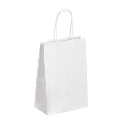 Bolsa kraft blanco asas cordón 21 x 14 x 8 cm - Caja de 50