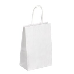 Sacs kraft blanc poignées torsadées qualité 90 g/m² - 50 sacs