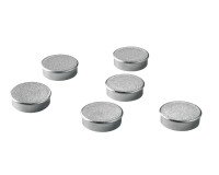 Packung mit 6 Magneten 20 mm silberfarbig