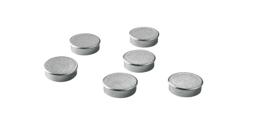 Magnetische Klebehaken Ø 20 mm in silber - Packung mit 6