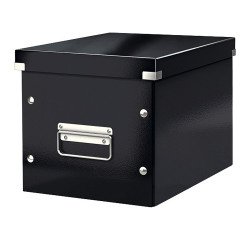 Caja de almacenamiento de cartón Leitz Click & Store Wow Cube Formato M color negro