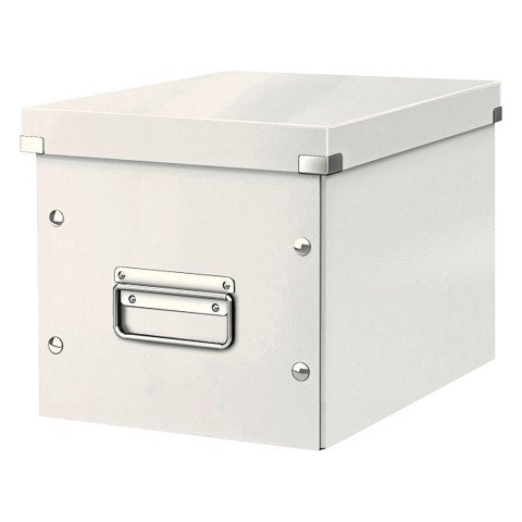 Caja de almacenamiento de cartón Leitz Click & Store Wow Cube Formato M color blanco