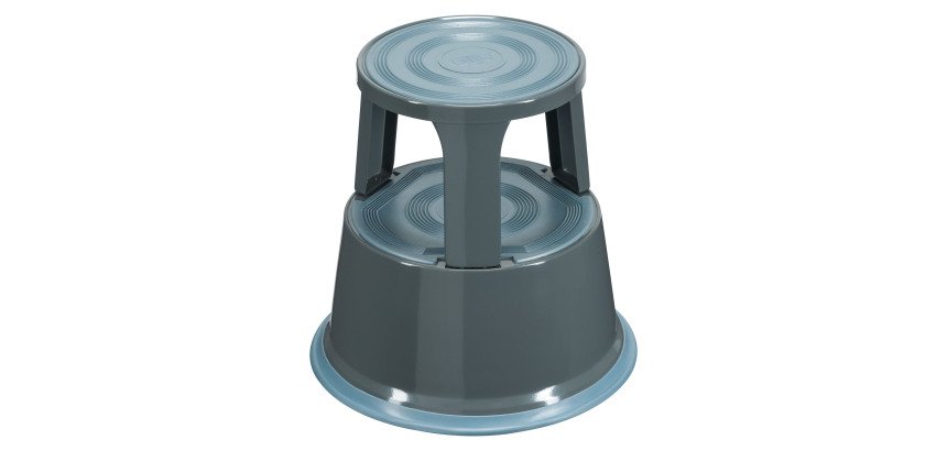 Tabouret marchepied roulant métal 2 marches