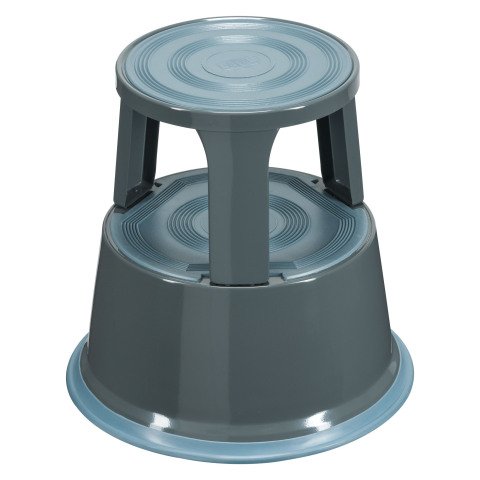 Taburete metálico Gris oscuro móvil 2 peldaños
