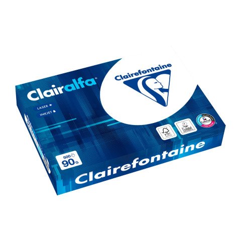 Papel A4 blanco 90 g Clairefontaine Clairalfa - Paquete de 500 hojas