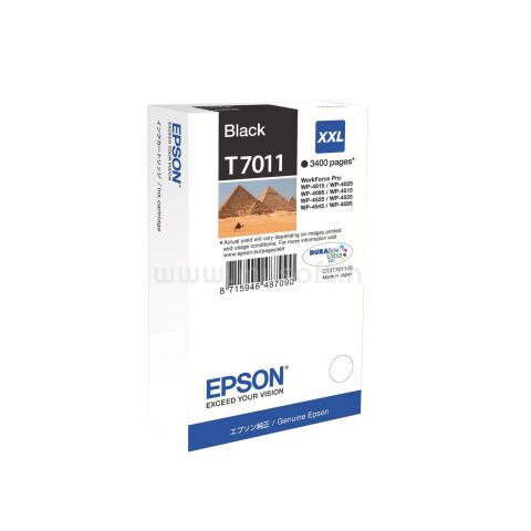 Epson T701140 XXL cartucho original negro de alta capacidad (3400 páginas)