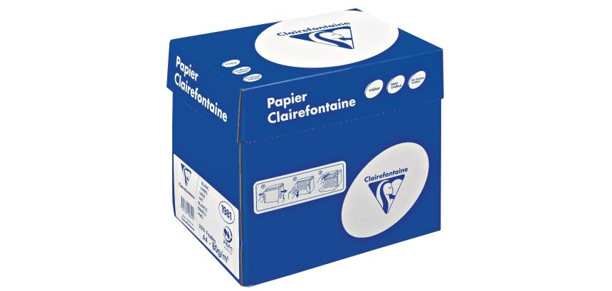 Papier A4 blanc 80 g Clairefontaine Clairalfa - Boîte de 2500 feuilles
