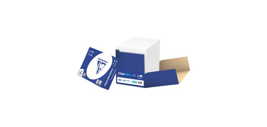 Papier A4 blanc 80 g Clairefontaine Clairalfa - Boîte de 2500 feuilles