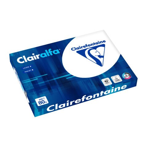 Papier A3 weiß 80 g Clairefontaine Clairalfa - Riemen von 500 Blatt