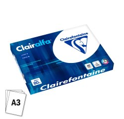 Papier A3 weiß 80 g Clairefontaine Clairalfa - Riemen von 500 Blatt