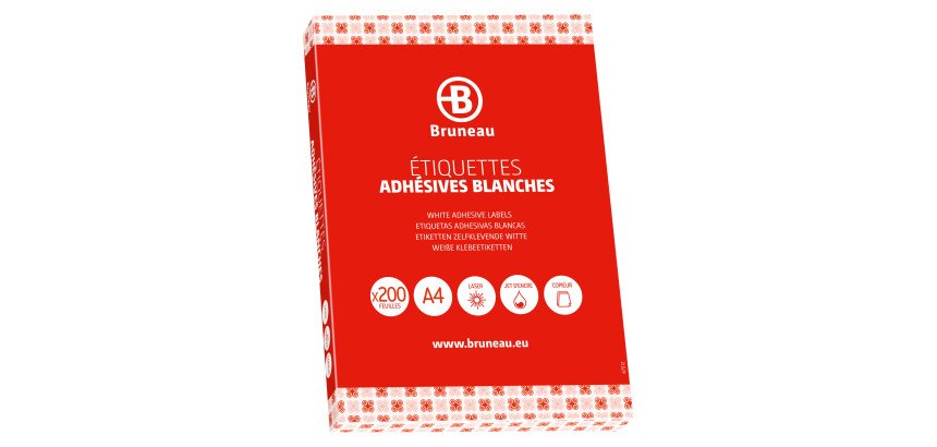 Etiquetas blancas de direcciones 105 x 148 mm Bruneau - Caja de 200 hojas