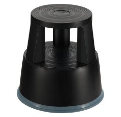 Mobile step stool in plastic with 2 steps colored
