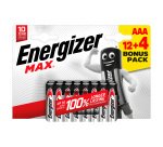 Blister 16 piles AAA - LR3 Energizer Max dont 4 offertes